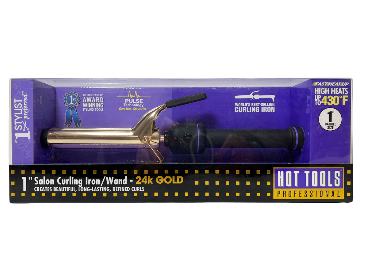 HOT TOOLS Professional 24K Gold 1" Salon Curling Iron/Wand