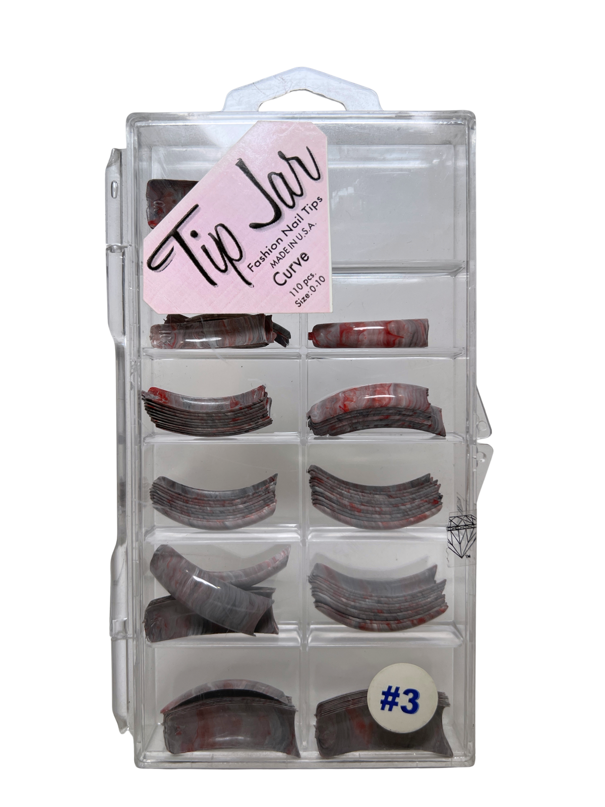 Tip Jar Fashion Nail Tips  Curve 110pc - Gray Marble