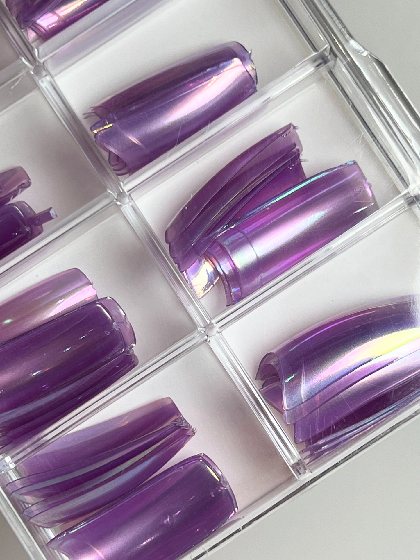 Fashion Design Nail Tips 70pc - Jelly Purple Chrome