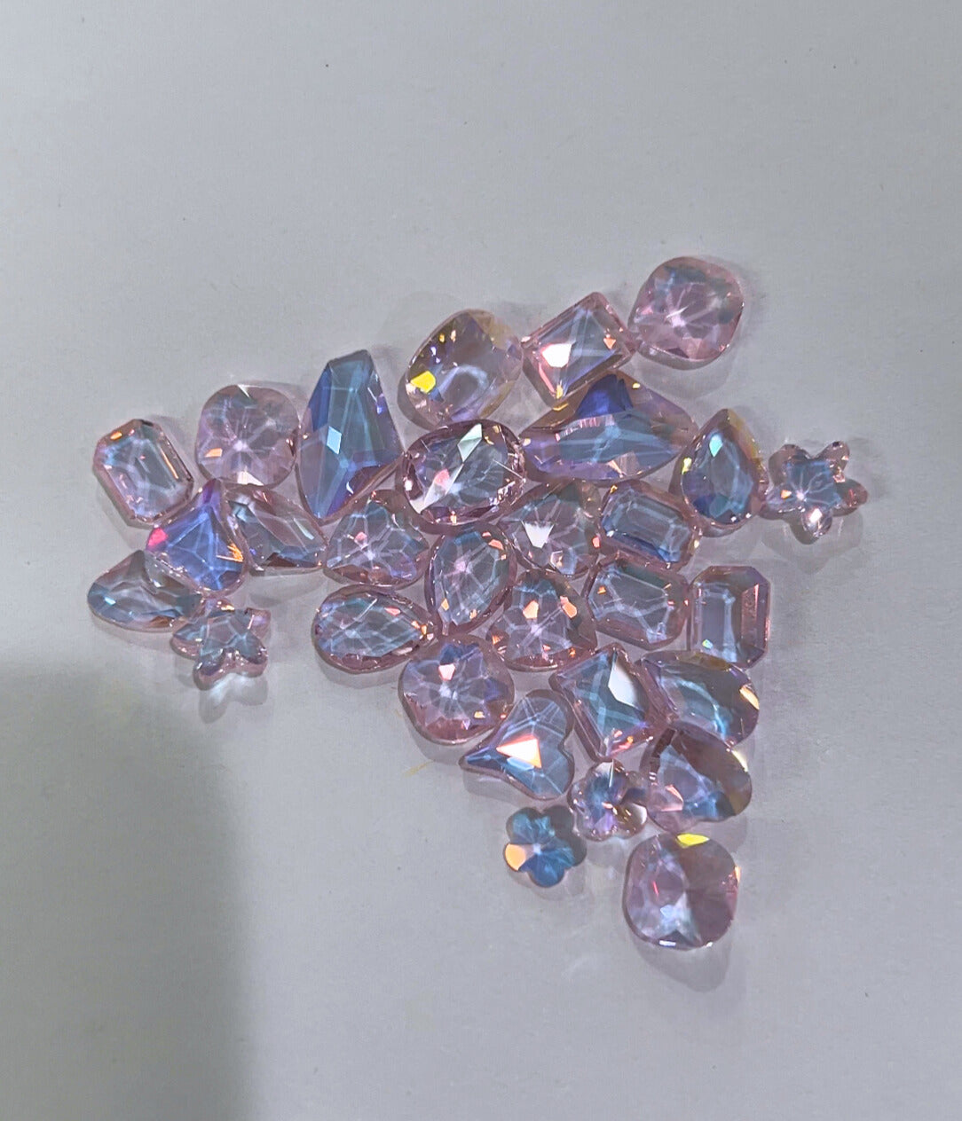 3D Crystal Shape Charms - Clear Pink