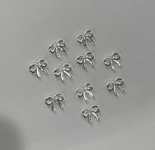 Metal Bow Charms - Silver