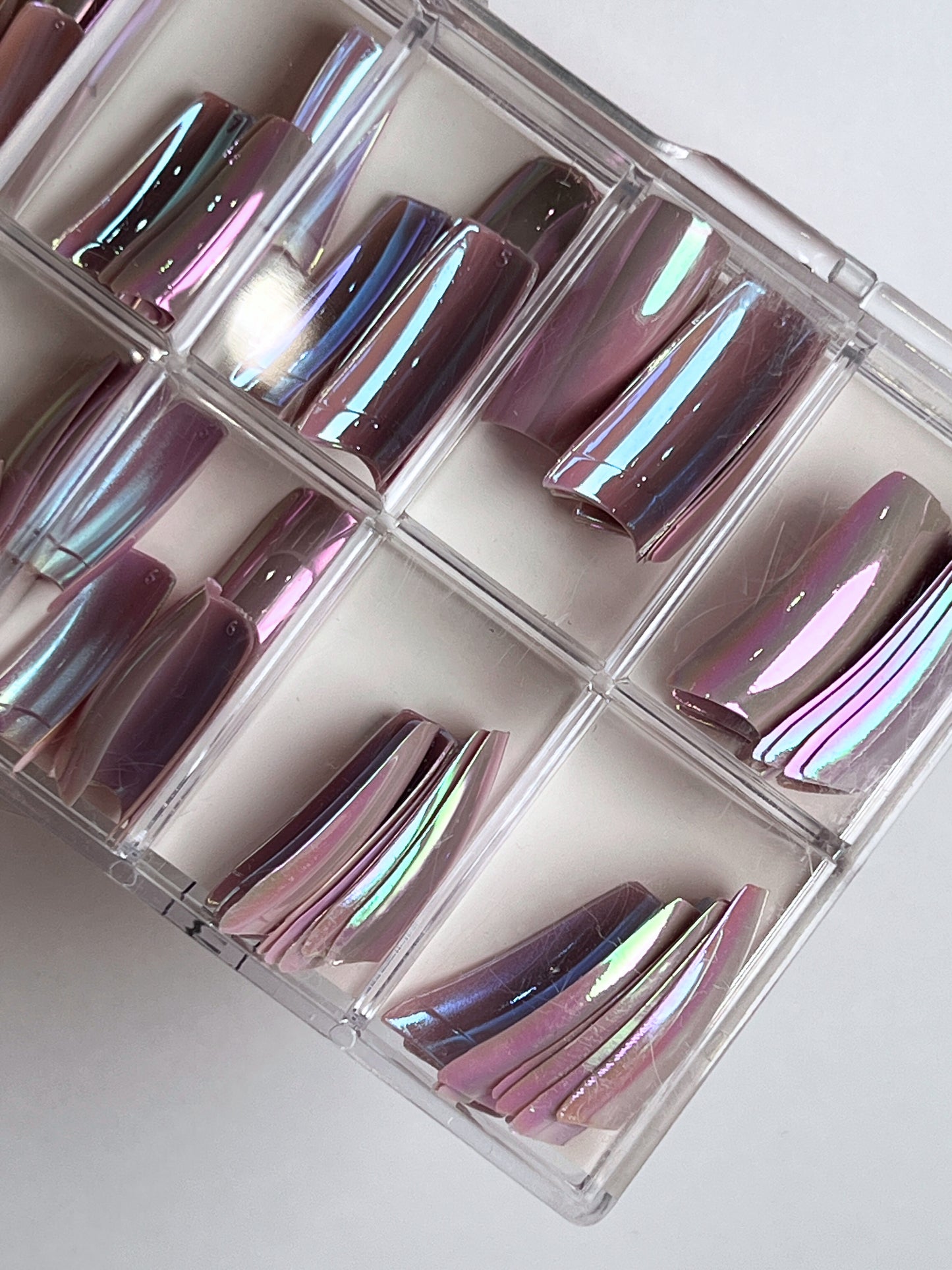 Fashion Design Nail Tips 70pc - Lavender Chrome