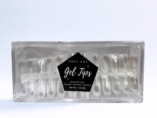 SOFI-ART Gel Tips 504 pcs - Natural Square Medium