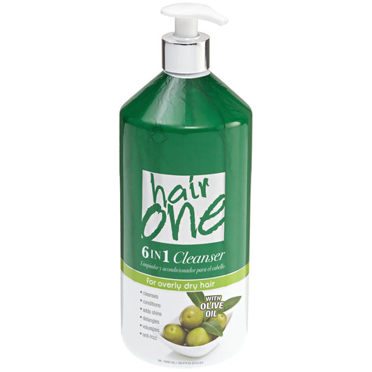 Hair One 6 in 1 Cleanser for Overly Dry Hair w/ Olive Oil 33.8oz