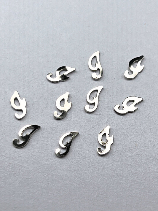 90's Silver Alphabet Charms - Letter J