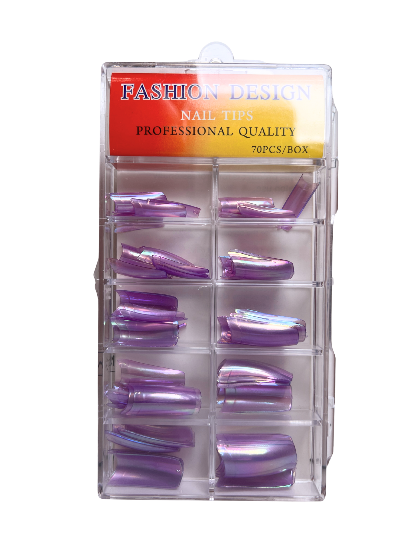 Fashion Design Nail Tips 70pc - Jelly Purple Chrome