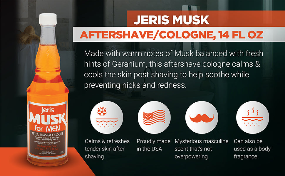 CLUBMAN Jeris Musk for Men After Shave Cologne 14oz