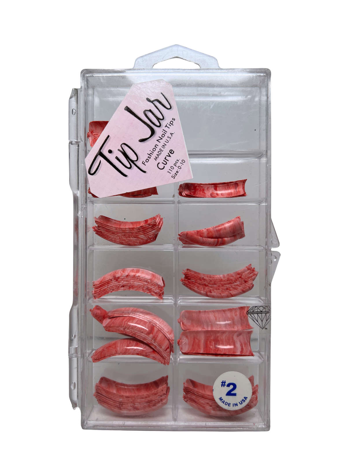 Tip Jar Fashion Nail Tips  Curve 110pc - Pink Marble