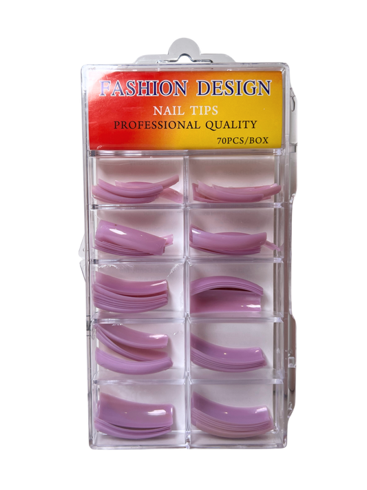 Fashion Design Nail Tips 70pc - Lavender Color