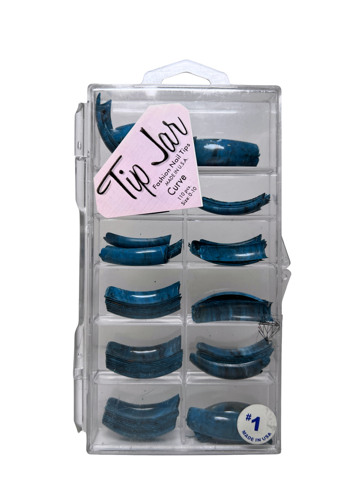 Tip Jar Fashion Nail Tips  Curve 110pc - Blue Marble