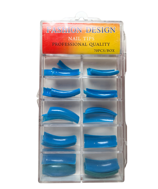 Fashion Design Nail Tips 70pc - Blue 2 Color