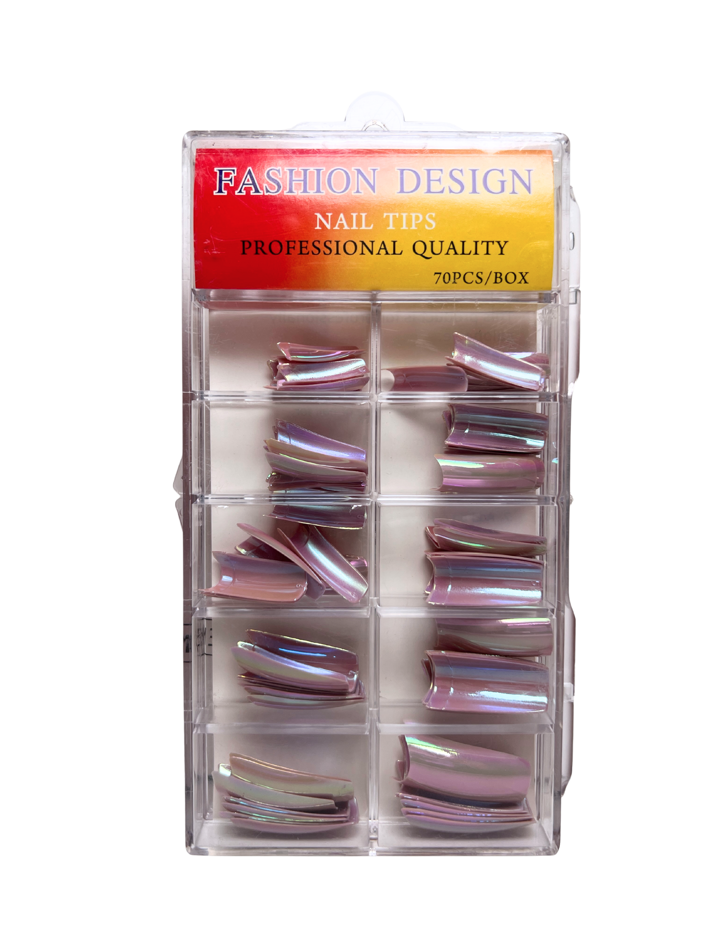 Fashion Design Nail Tips 70pc - Lavender Chrome