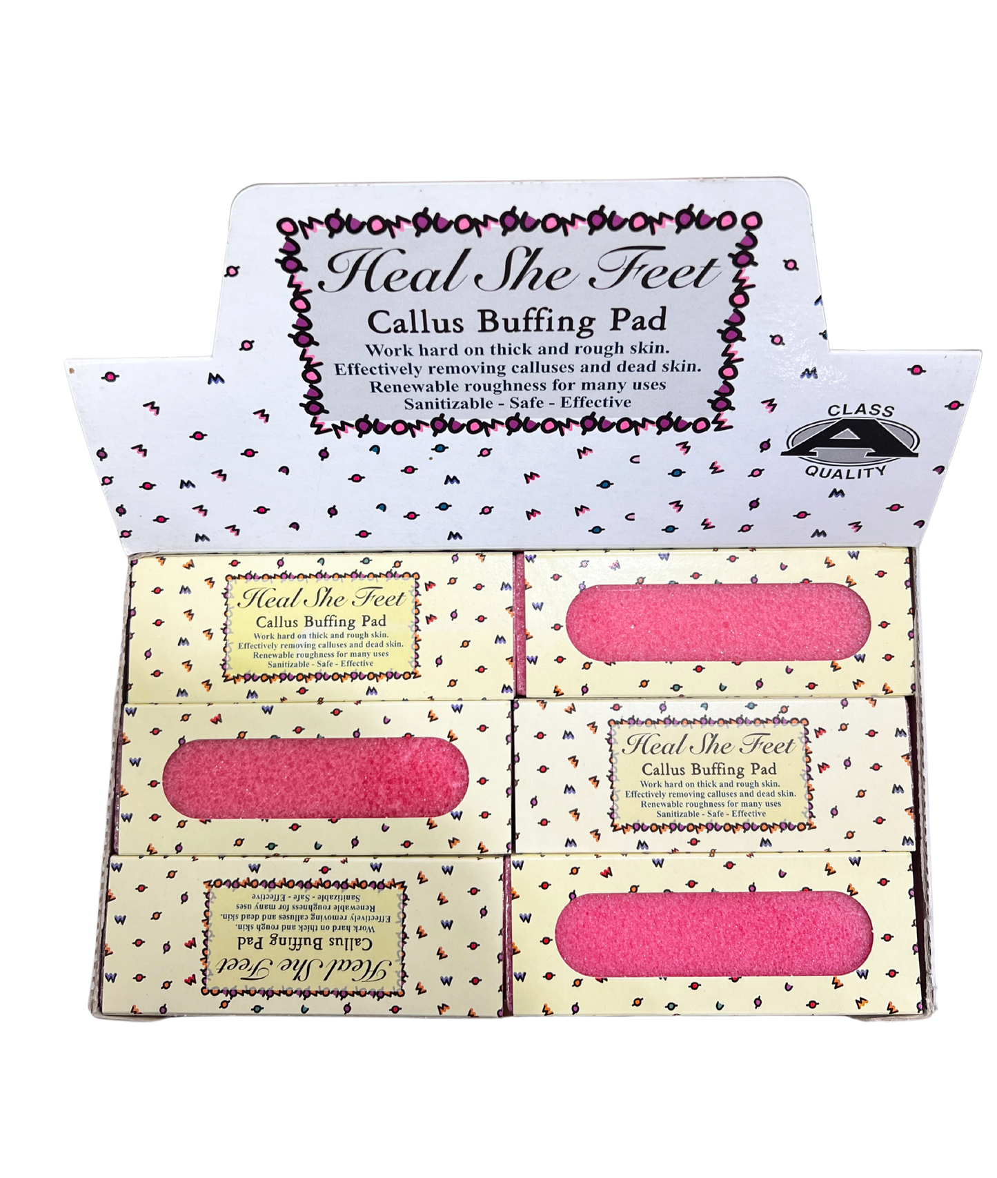 HEAL SHE FEET Callus Buffing Pad 24pc/Box - Pink