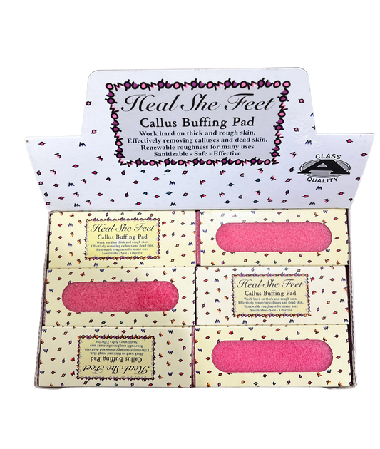 HEAL SHE FEET Callus Buffing Pad 24pc/Box - Pink