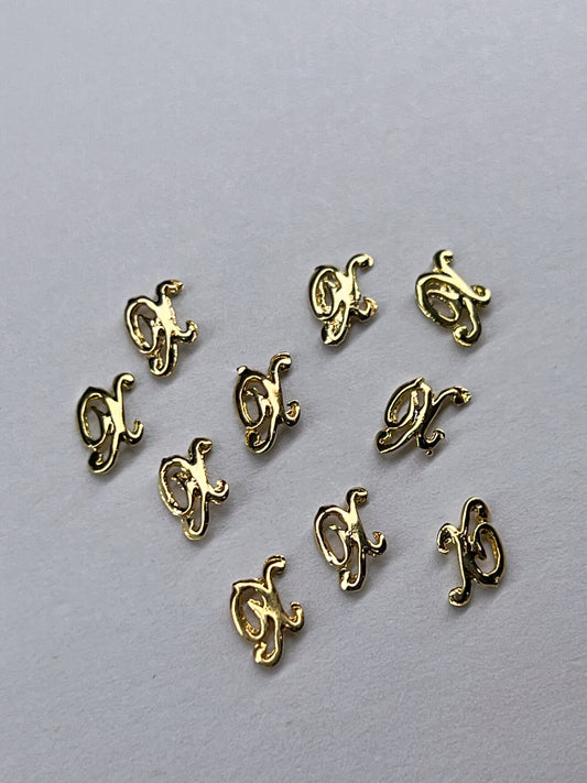 90's Gold Alphabet Charms - Letter X