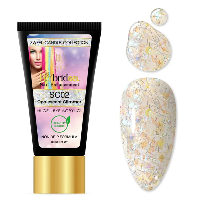 HYBA BEAUTY HyGel Sweet Candie Collection 30ml - Opalescent Glitter #SC02