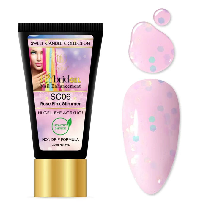 HYBA BEAUTY HyGel Sweet Candie Collection 30ml - Rose Pink Glimmer #SC06