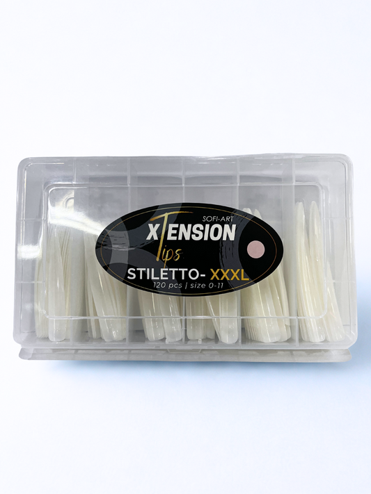 SOFI-ART Xtension Tips 120 pcs - Natural Stiletto XXXL