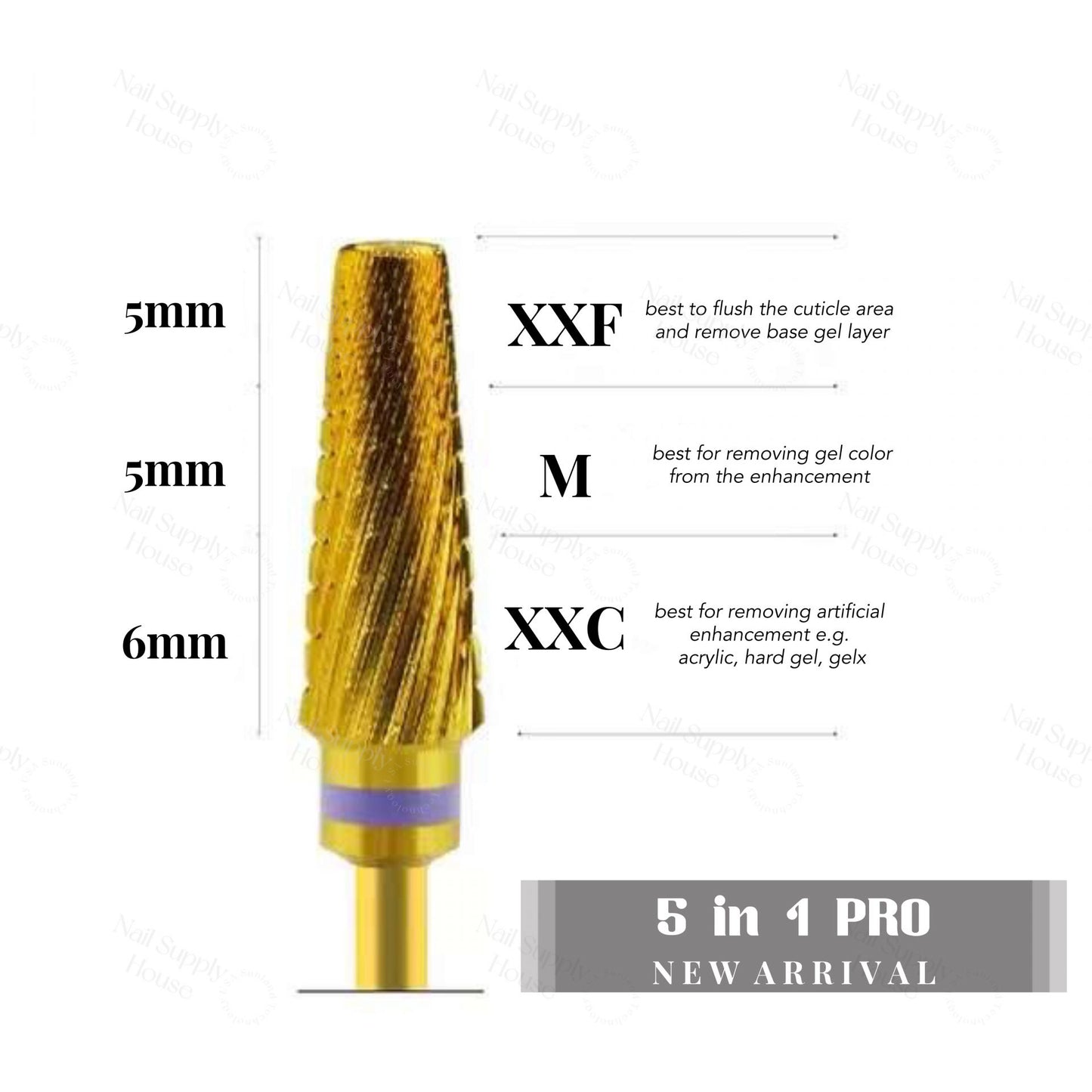 BEAUTY20 Metal Carbide Drill Bit Gold - 5in1 Pro (XXF-M-XXC) image 0
