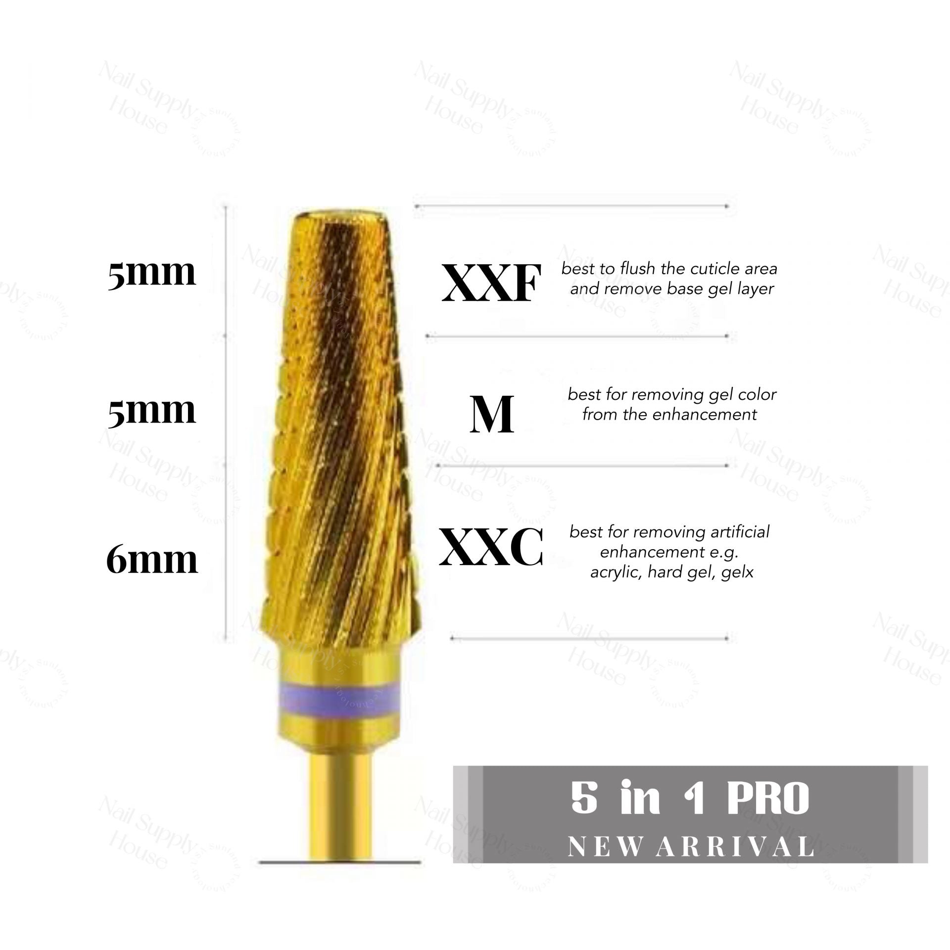 BEAUTY20 Metal Carbide Drill Bit Gold - 5in1 Pro (XXF-M-XXC) image 0