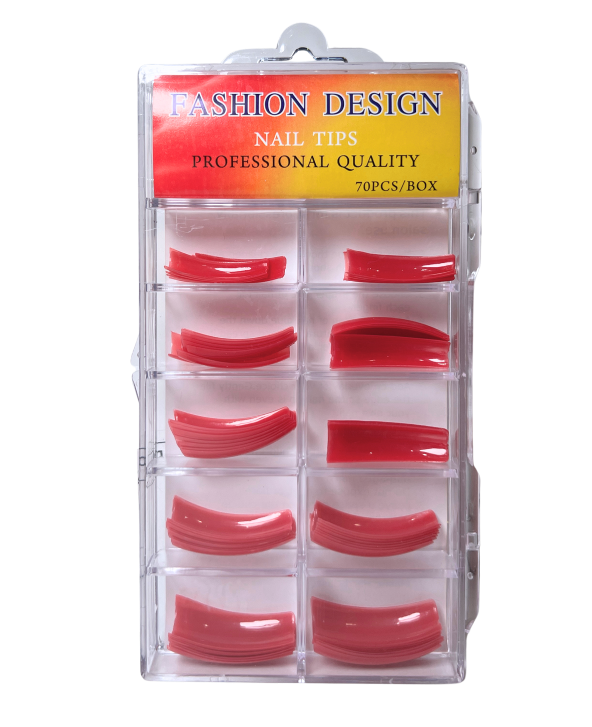 Fashion Design Nail Tips 70pc - Berry Red Color