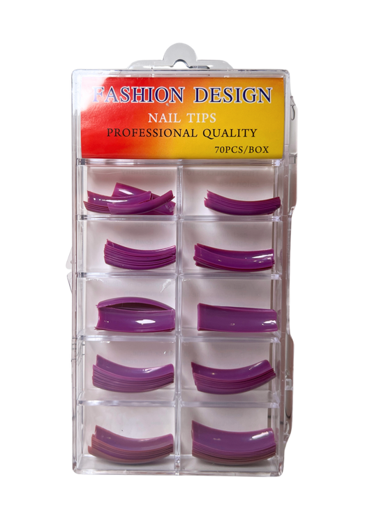 Fashion Design Nail Tips 70pc - Purple Color