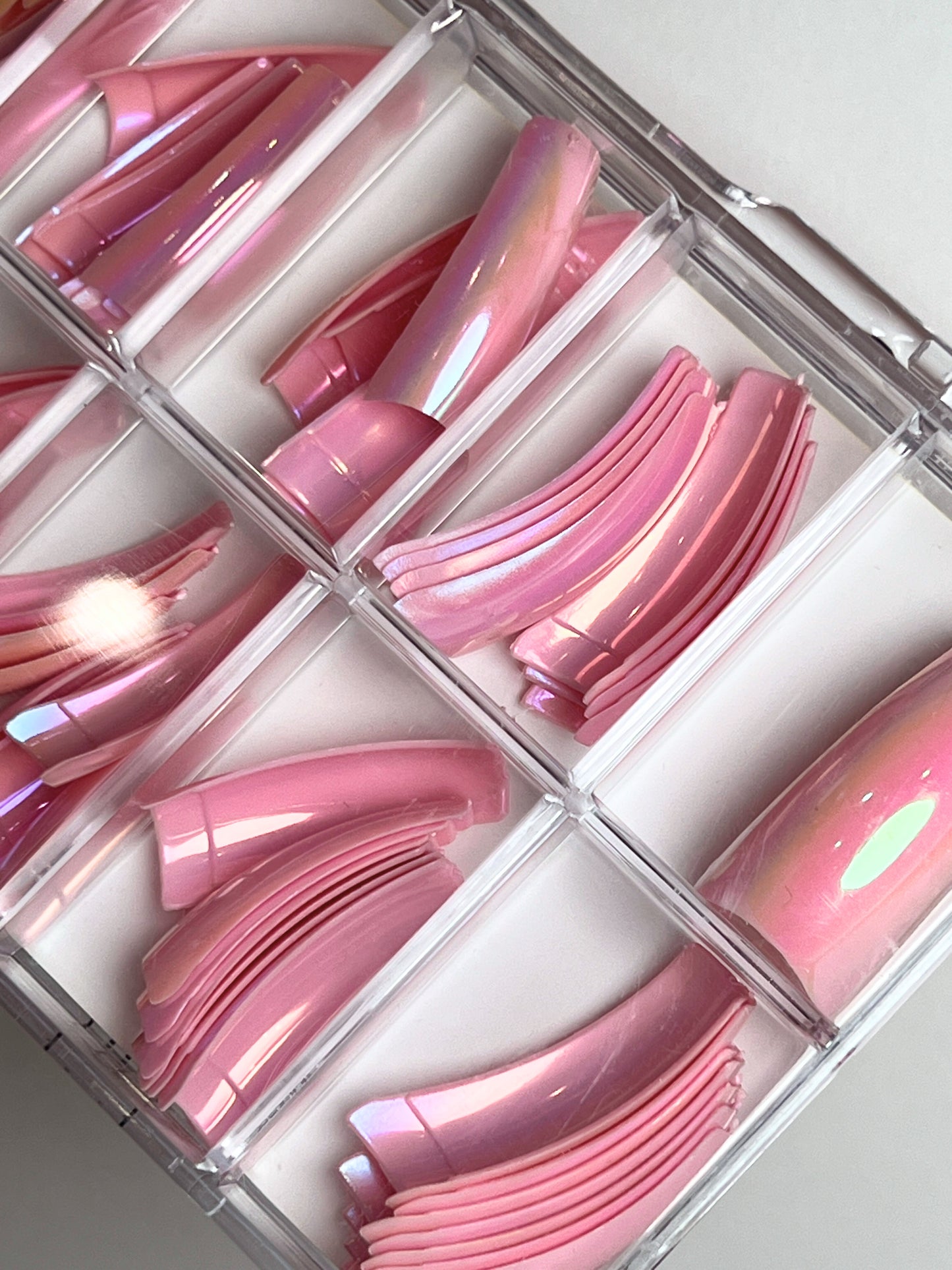 Fashion Design Nail Tips 70pc - Pink Chrome