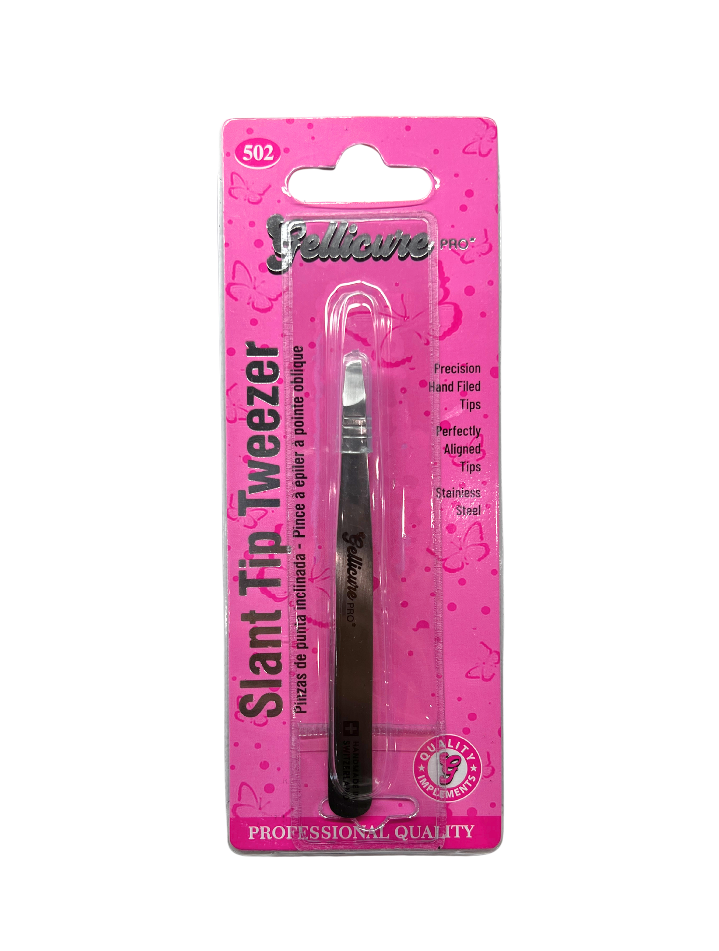 GELLICURE PRO★ Slant Tip Tweezer - Silver