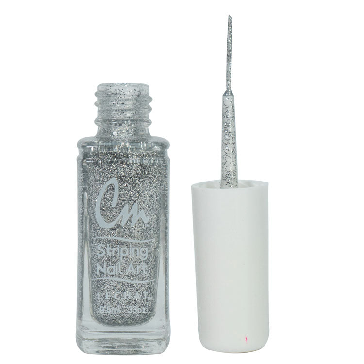 LECHAT CM Striping Nail Art Polish 0.33oz - Silver Glitter #CM29