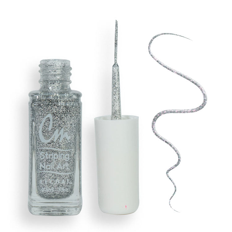 LECHAT CM Striping Nail Art Polish 0.33oz - Silver Glitter #CM29