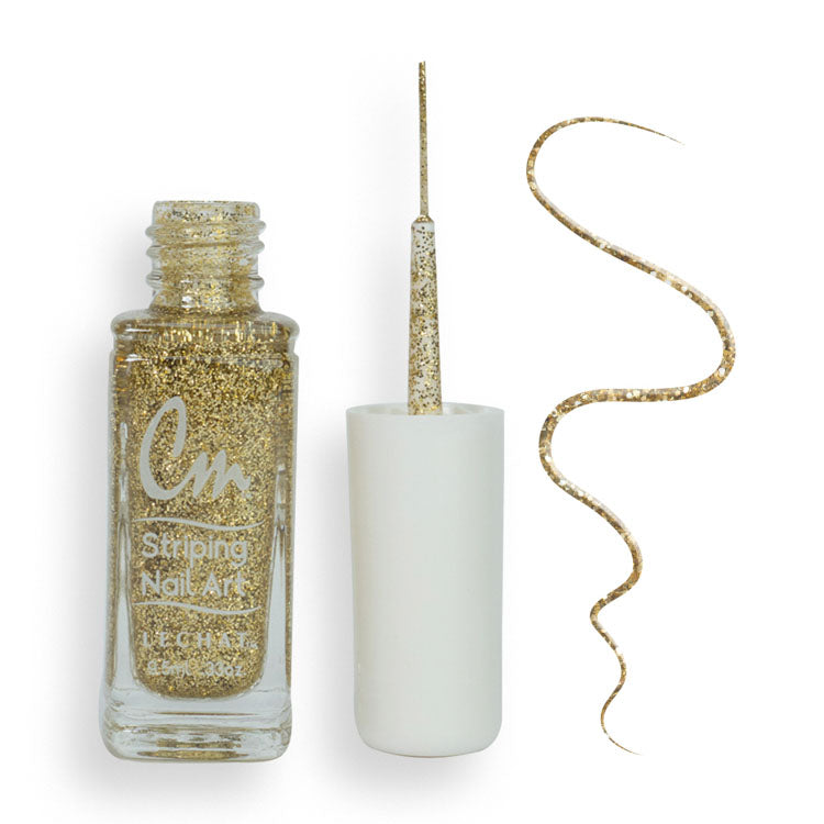 LECHAT CM Striping Nail Art Polish 0.33oz - Gold Glitter #CM31