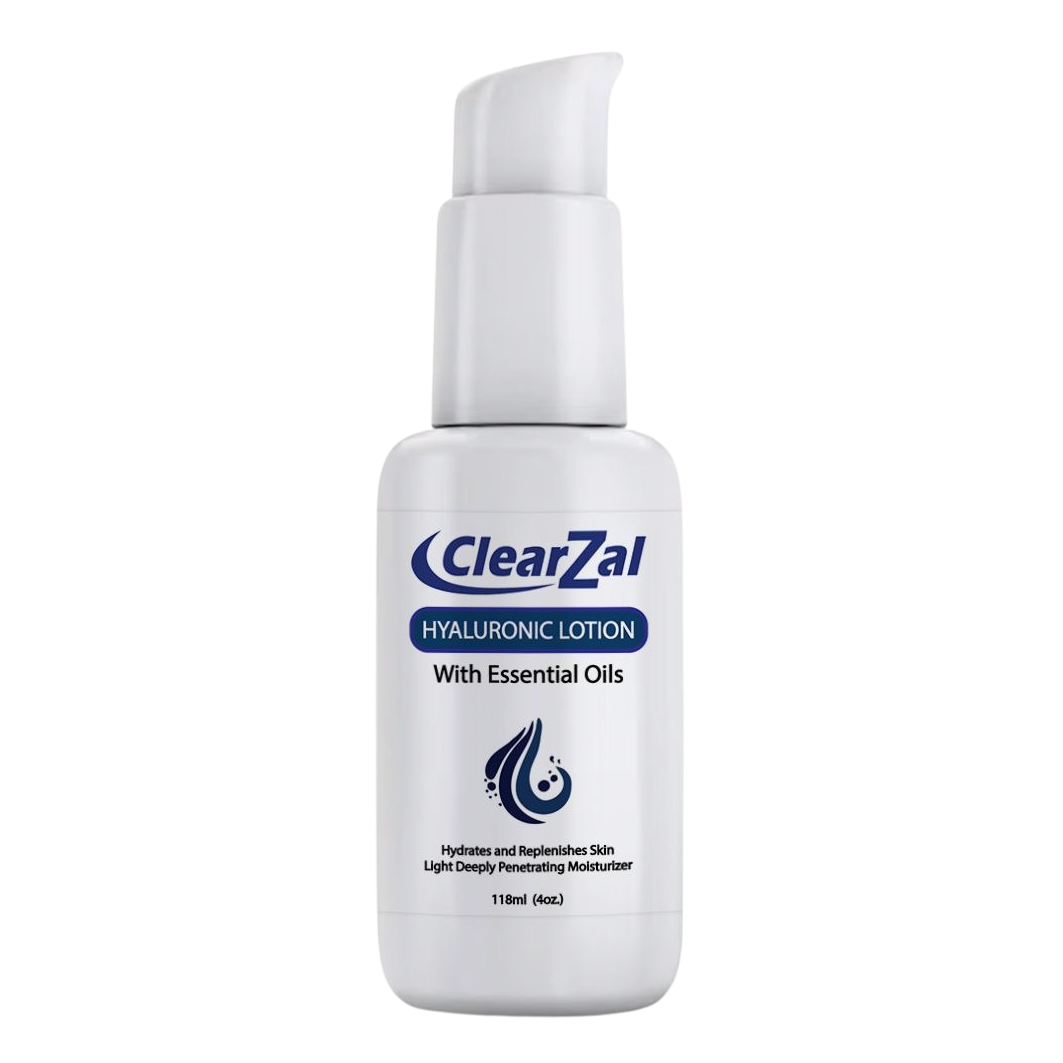 ClearZal hyaluronic lotion bottle on a white background