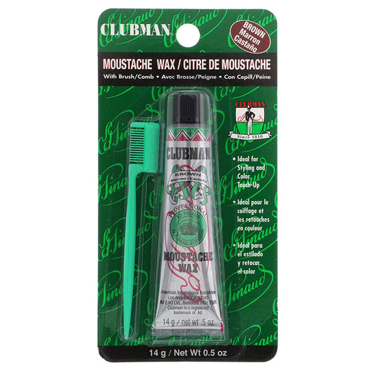 CLUBMAN Pinaud Moustache Wax Brown 0.5oz