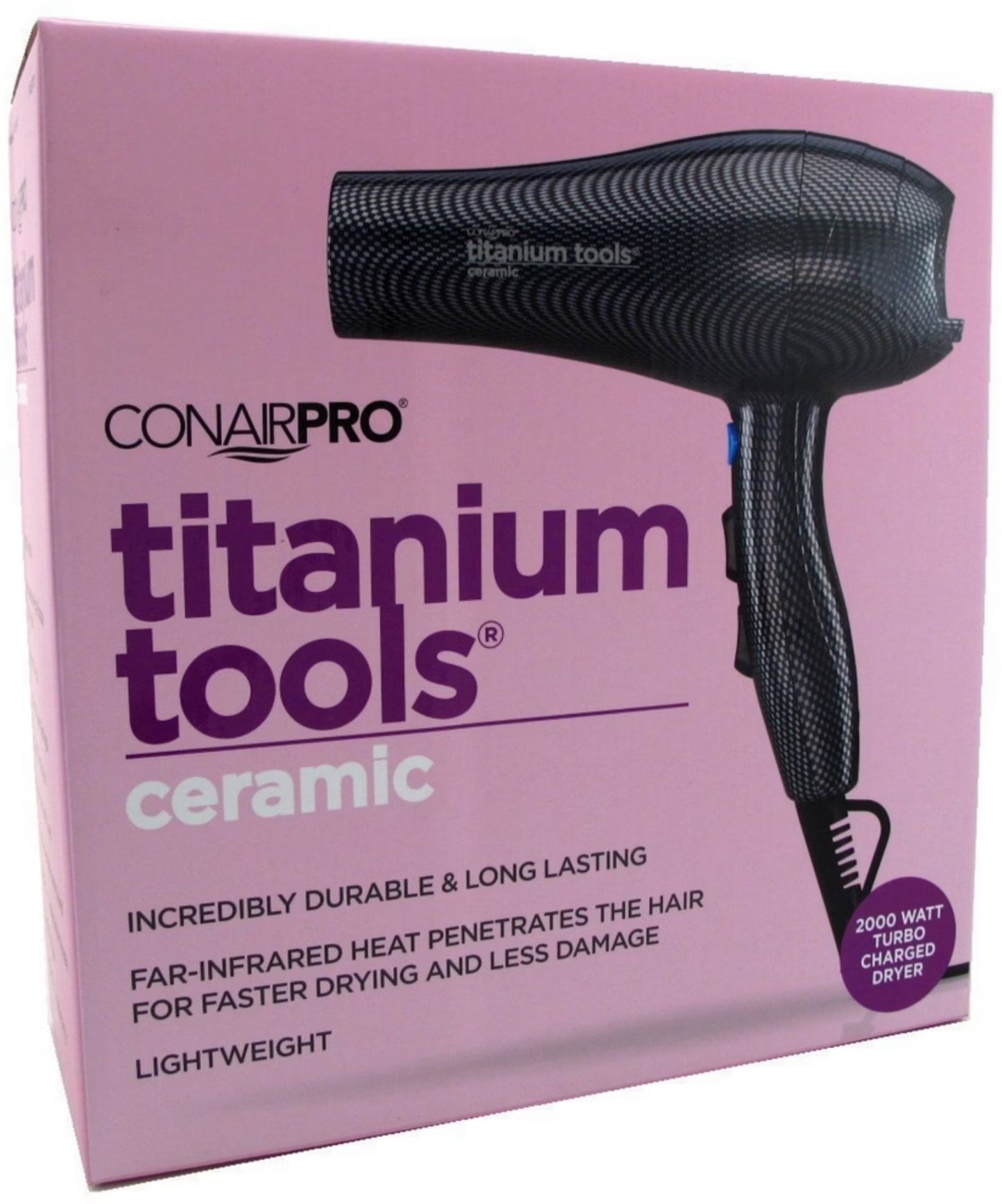 CONAIR PRO Titanium Tools Ceramic - 2000 Watt Turbo Charged Dryer