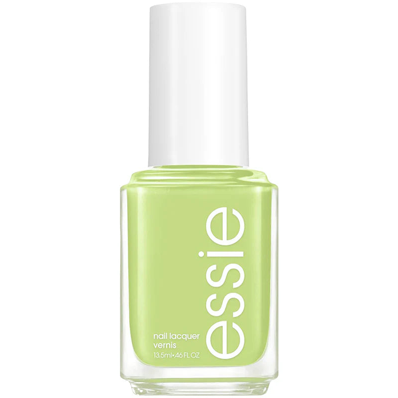 Essie nail polish bottle with a light green color on a white background