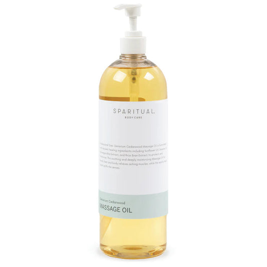 SPARITUAL Slow Beauty® Geranium Cedarwood Massage Oil 33oz