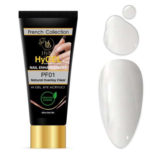 HYBA BEAUTY HyGEL™ Hybrid Gel Nail System - Natural Overlay Clear PF01