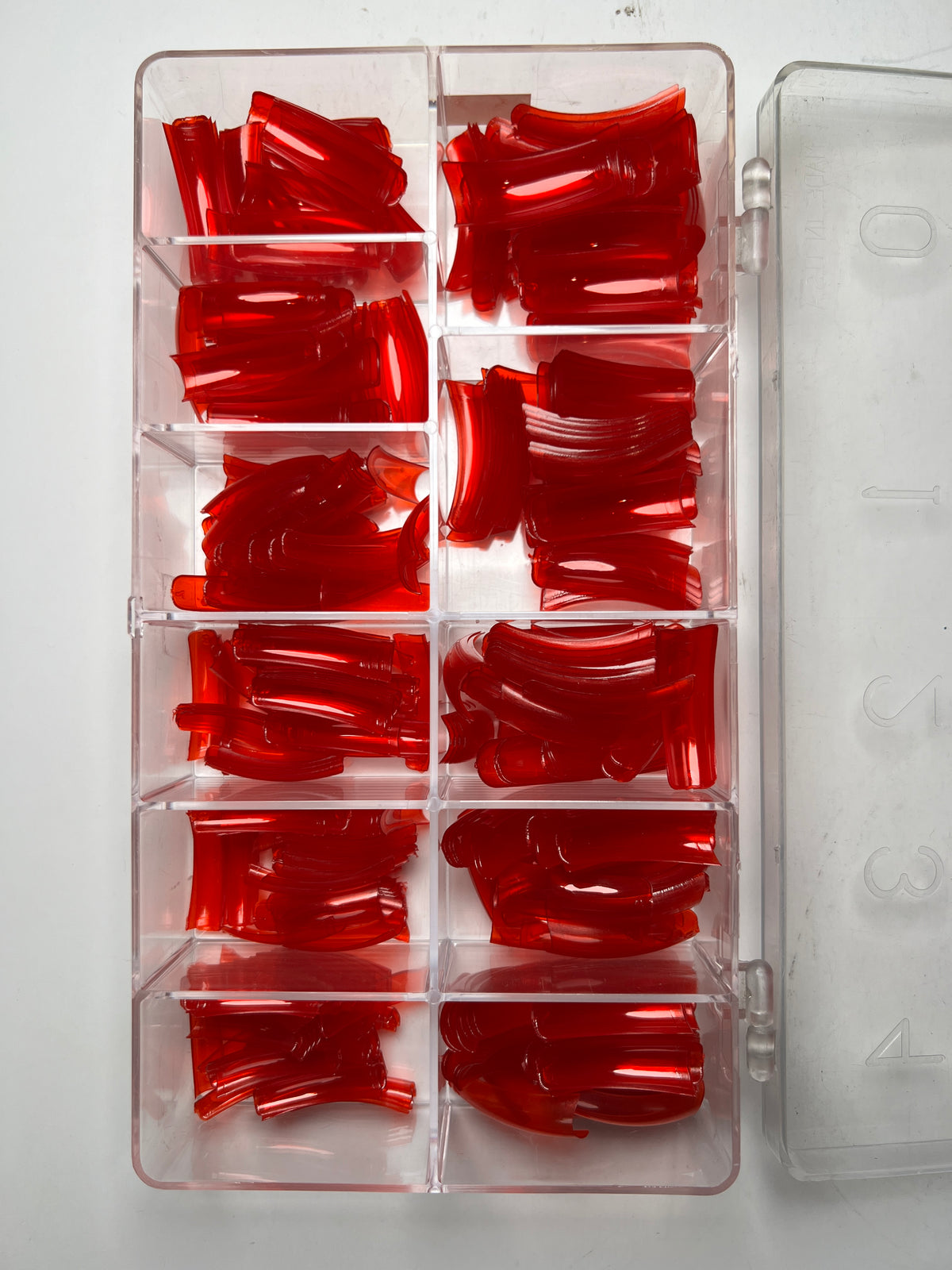 Color Nail Tips 550pc - Jelly Red