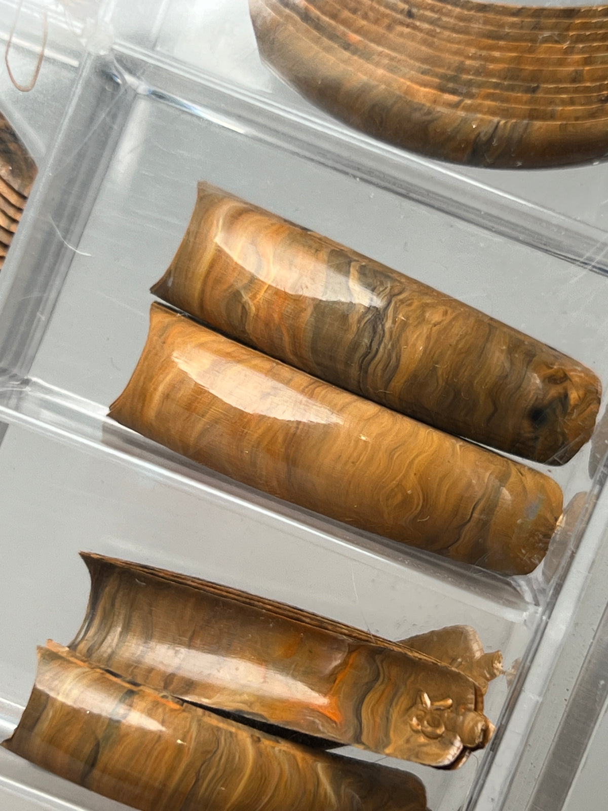 Tip Jar Fashion Nail Tips  Curve 110pc - Brown Marble