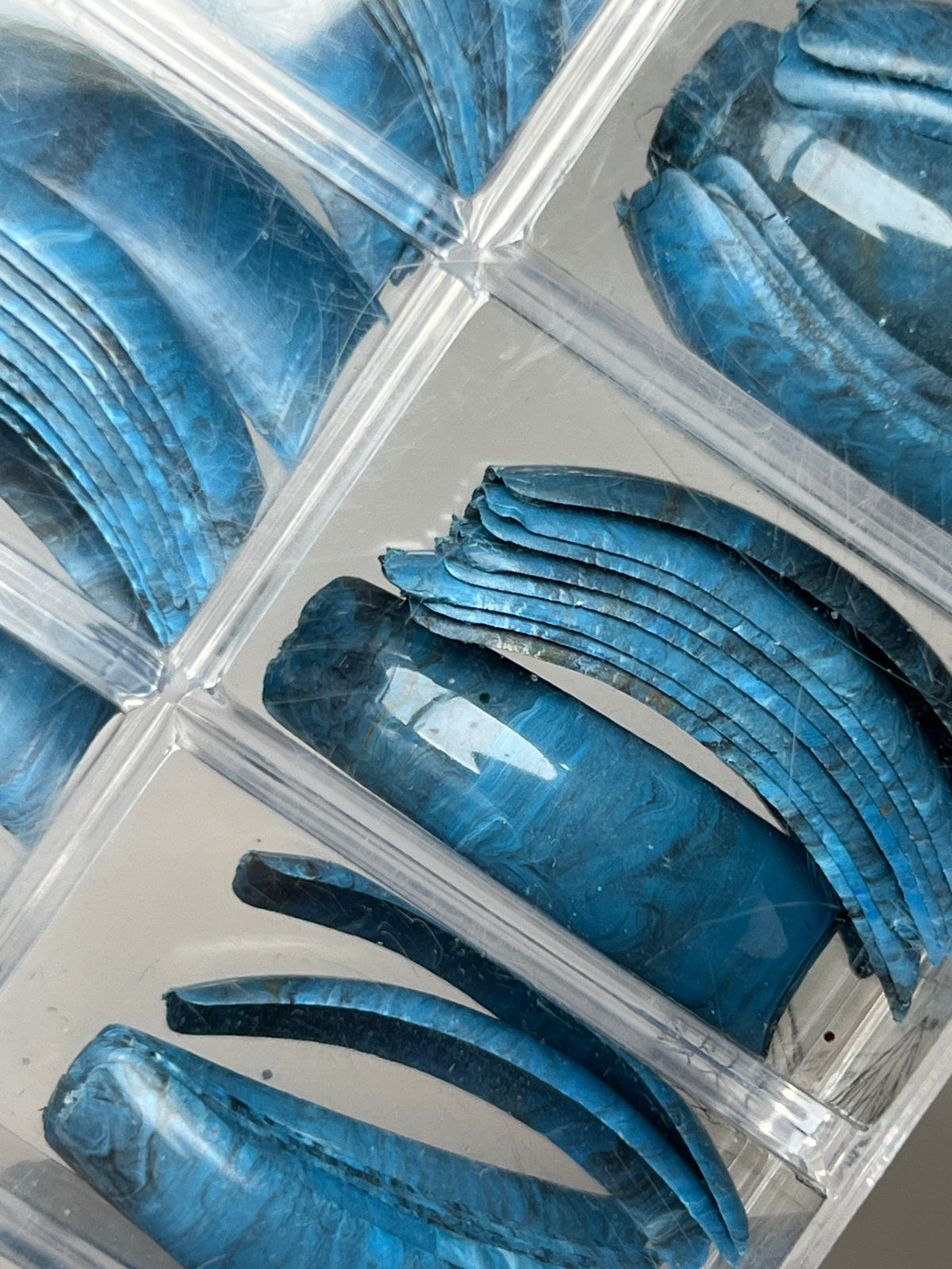 Tip Jar Fashion Nail Tips  Curve 110pc - Blue Marble