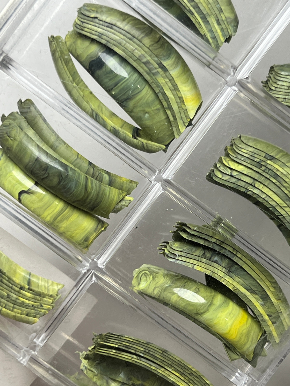 Tip Jar Fashion Nail Tips  Curve 110pc - Green Marble