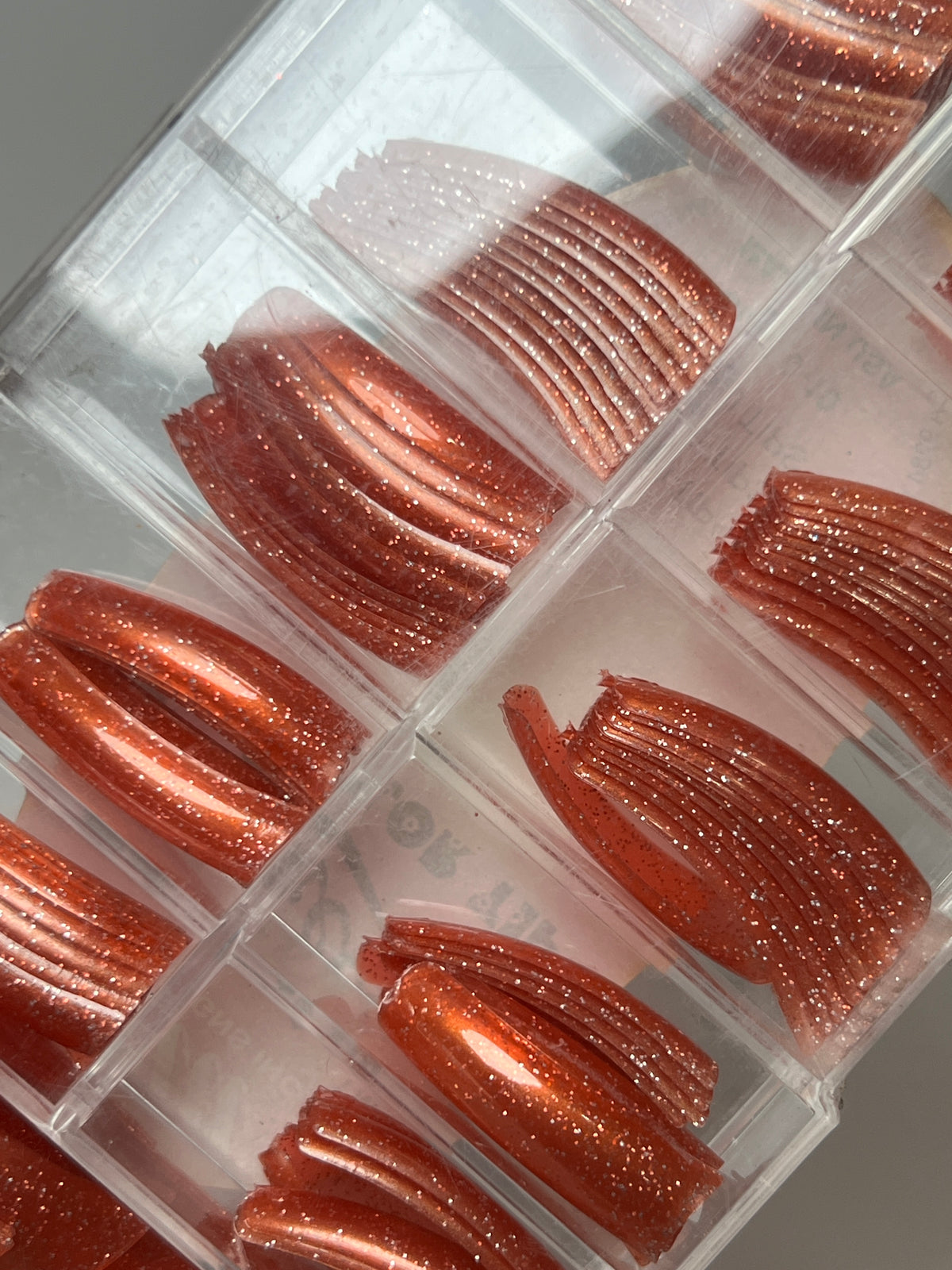 Luu Nail Designs Omely Color Tip 110pc - Jelly Orange Glitter