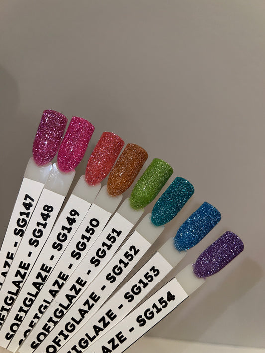 SOFIGLAZE Gel Color 0.5oz - Neon Reflective Glitters