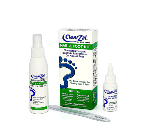 CLEARZAL Nail & Foot Kit Antimicrobial Nail Solution and Foot Sanitiser
