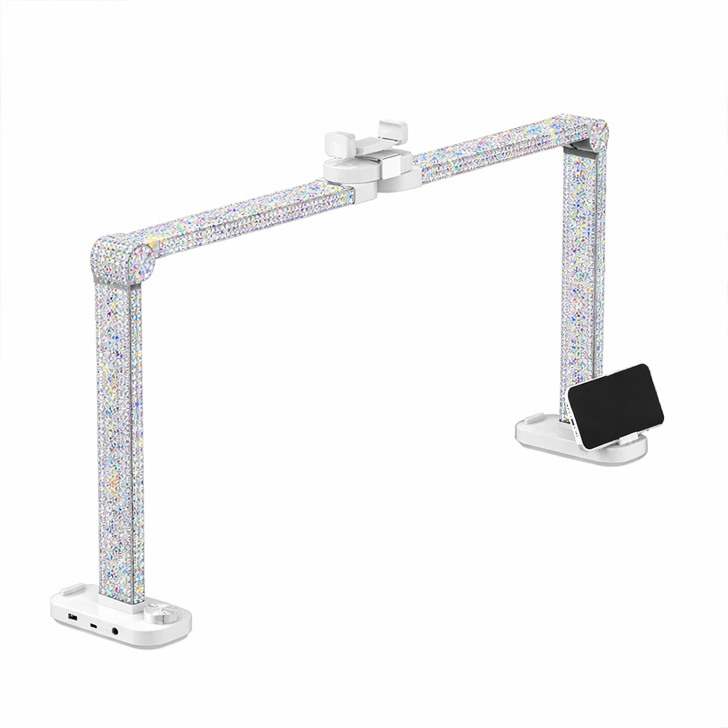 Foldable Half Moon LED Desk Lamp (Rectangle) - Rhinestone
