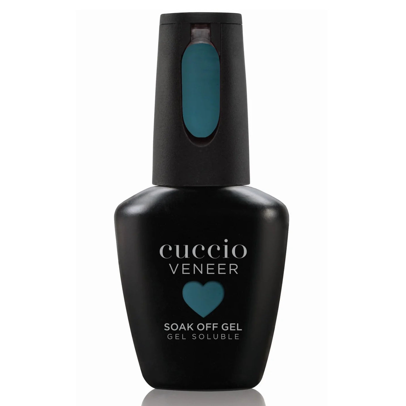 Cuccio Veneer soak off gel bottle on a white background