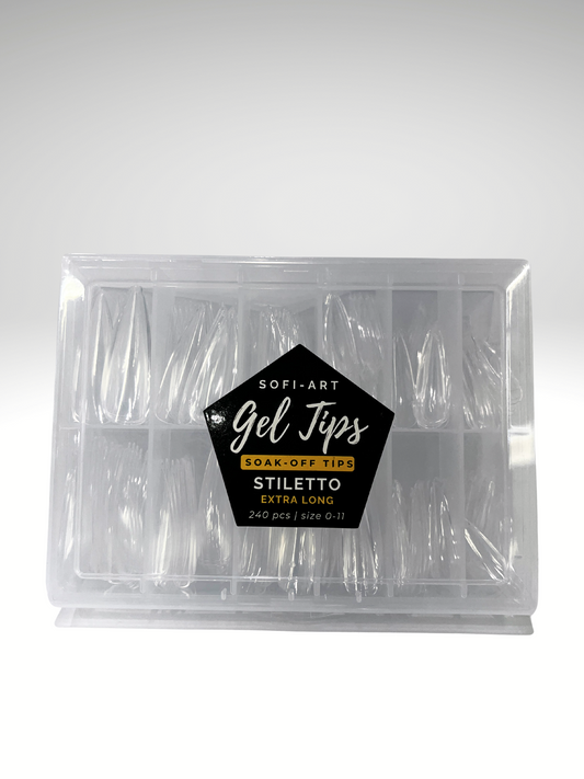 SOFI-ART Gel Tips 240 pcs - Stiletto Extra Long
