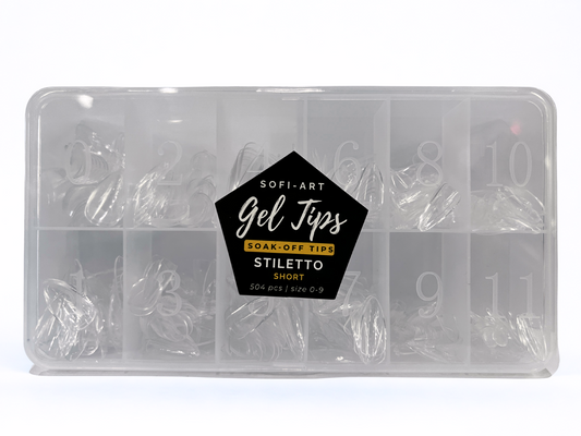 SOFI-ART Gel Tips 504 pcs - Stiletto Short