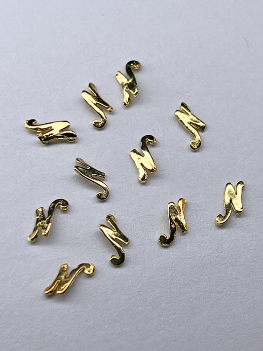 90's Gold Alphabet Charms - Letter N