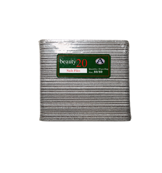 BEAUTY20 Disposable Manicure Files 4" - ZEBRA